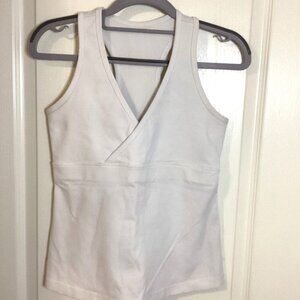 White Women's Sports Tank Top Sleeveless Support Sz 8 Workout Gym Sports Jogging